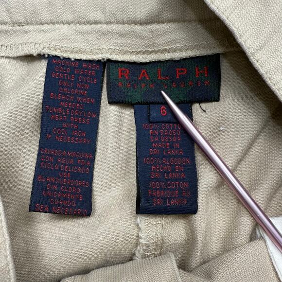 Ralph by Ralph Lauren Cropped Khaki Pants Womens Size 6 Office Minimalist - Picture 4 of 6